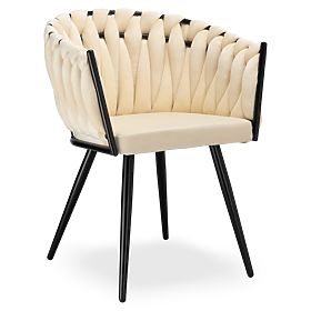 Chaise en velours tricoté ASTON VELVET beige