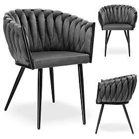 Chaise en velours tricoté ASTON VELVET graphite