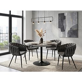 Chaise en velours tricoté ASTON VELVET graphite