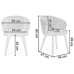 Chaise HAMPTON en velours graphite