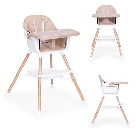 Chaise haute pour enfants 2 en 1 beige ECOTOYS