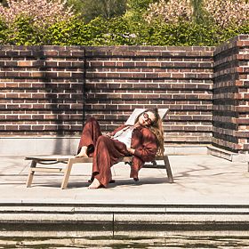 Chaise longue de jardin Shelly réglable, aluminium, beige