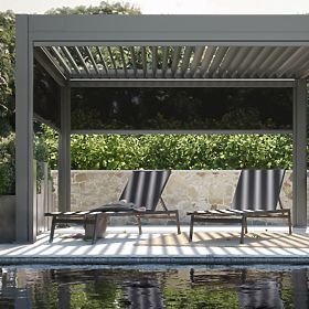 Chaise longue de jardin Shelly réglable, aluminium, graphite