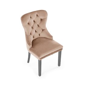 Chaise MIYA noire / revêtement : beige (1p=2pcs)