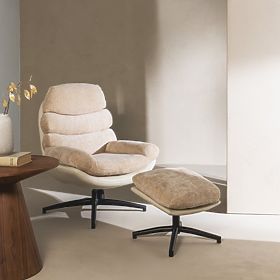 Chaise pivotante avec repose-pieds Prima beige