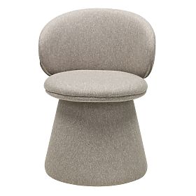 Chaise pivotante Chamil beige-gris, arrondie