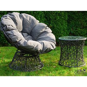 Chaise pivotante en technorattan gris TWIST