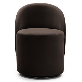 Chaise pivotante Enzo, formes arrondies, chocolat/espresso, velours