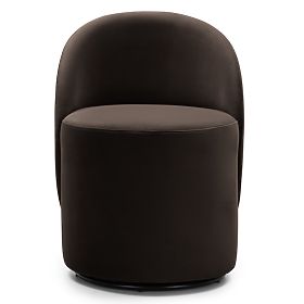 Chaise pivotante Enzo, formes arrondies, chocolat/espresso, velours, lectus
