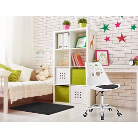 Chaise pivotante Grover blanc-noir