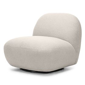 Chaise pivotante Mikado, beige clair, bouclé, formes arrondies