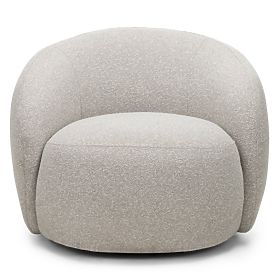 Chaise pivotante Nambi beige-gris, formes arrondies