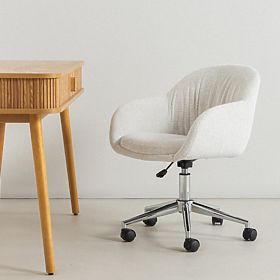 Chaise pivotante Oti, crème/pieds chromés, lectus