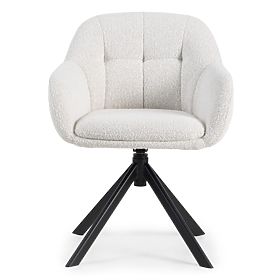 Chaise pivotante Santos beige-crème/pieds noirs