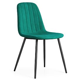 Chaise rembourrée en velours matelassé Vert Bouteille LUMO Pieds Noirs