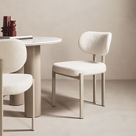 Chaise rembourrée Flare, crème/beige