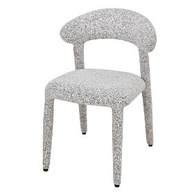 Chaise rembourrée Hiroki, mélange beige-gris