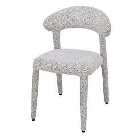 Chaise rembourrée Hiroki, mélange beige-gris