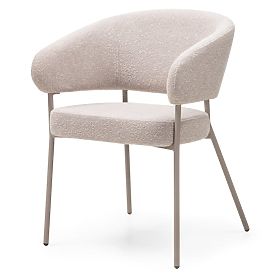 Chaise rembourrée Lamu beige, bouclé, lectus