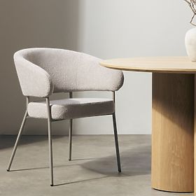 Chaise rembourrée Lamu beige, bouclé, lectus