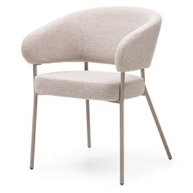Chaise rembourrée Lamu beige, bouclé, lectus