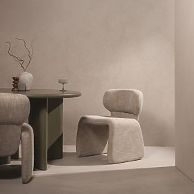 Chaise rembourrée Nabila, beige, lectus