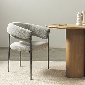 Chaise rembourrée Portia grise, lectus