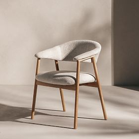 Chaise tapissée Capri, beige clair/bois de chêne, lectus