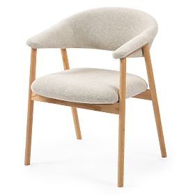 Chaise tapissée Capri, beige clair/bois de chêne, lectus
