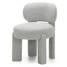 Chaise tapissée Falone grise, boucle, formes arrondies, lectus