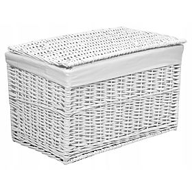 Coffre en osier 105L 66x40x40 cm blanc