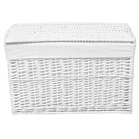 Coffre en osier 65L 56x34x34 cm blanc