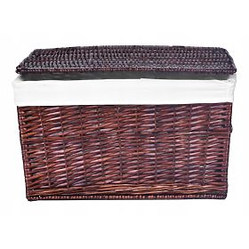 Coffre en osier 65L 56x34x34 cm marron