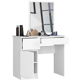 Coiffeuse avec miroir CLP P-2/SL GAUCHE PK BLANC