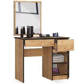 COIFFEUSE COSMÉTIQUE AVEC MIROIR P-2/SL 500x600 DROITE PK CHÊNE CRAFT