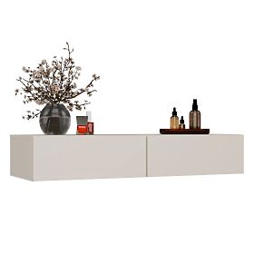 Coiffeuse Suspendue Cosmétique MIKA 110 cm 2 Tiroirs pour Chambre à Coucher KAŠMÍR Beige