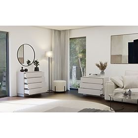 Commode AMBER 3S Armoire 3 Tiroirs pour Chambre Salon CASHMERE Beige
