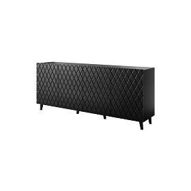 Commode ASTI, noir mat / noir mat, Halmar