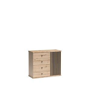 Commode CALI avec tiroirs, lamelles C5 artisan, Halmar