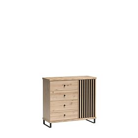 Commode CALI avec tiroirs, lamelles C5 artisan, Halmar