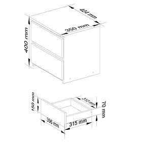 COMMODE CL2 2TI CLP PK GRIS GRAPHITE / BLANC