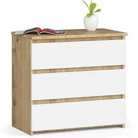 COMMODE CL3 3TI CLP PK CHÊNE ARTISAN / BLANC