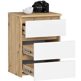 COMMODE CL3/40 CHÊNE ARTISAN / BLANC
