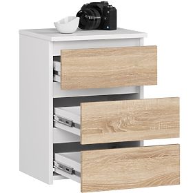 COMMODE CL3/40 PK BLANC / CHÊNE SONOMA
