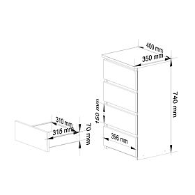 COMMODE CL4 PK CHÊNE ARTISAN / BLANC