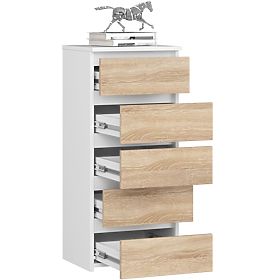 COMMODE CL5 PK BLANC / CHÊNE SONOMA