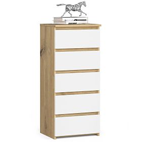 COMMODE CL5 PK CHÊNE ARTISAN / BLANC