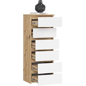 COMMODE CL6 PK CHÊNE ARTISAN / BLANC