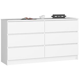 COMMODE K 140 cm 6 TIROIRS PK BLANCHE