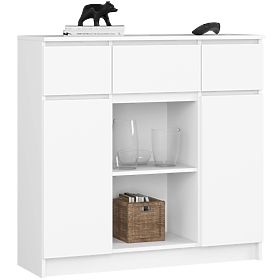 COMMODE K100 2D 3T 1P PK BLANCHE